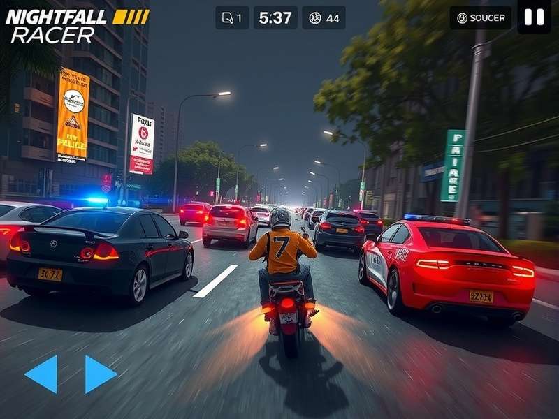 Nightfall Racer police chase gameplay